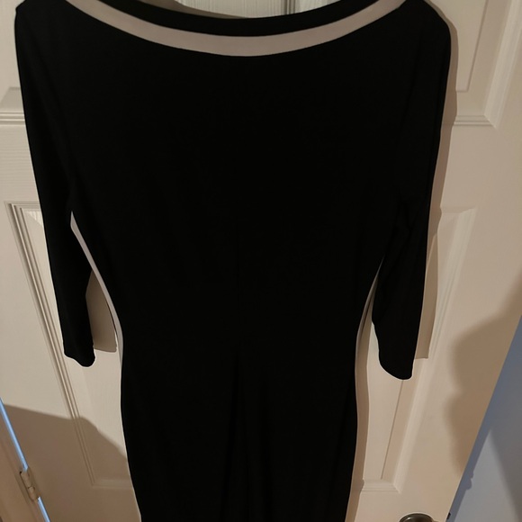 Chaps Black & White Ruched Sheath Dress - Picture 3 of 5